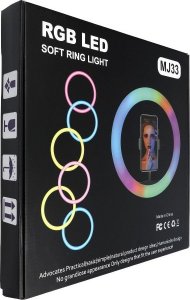 Lampa pierścieniowa Techonic  LED Ring Stream pierścieniowa FULL COLOR 12 cali z uchwytem na telefon + statyw 9