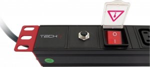 Techly Techly Listwa Zasilająca Rack 1U 8x Gniazdo C13 Kabel C14 do UPS 2m 2