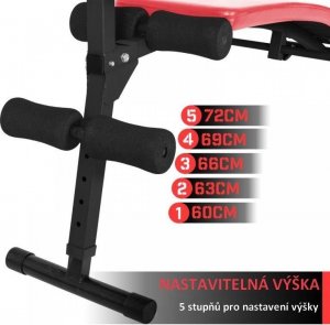 Ławka treningowa Physionics Pochylona - czerwona 9