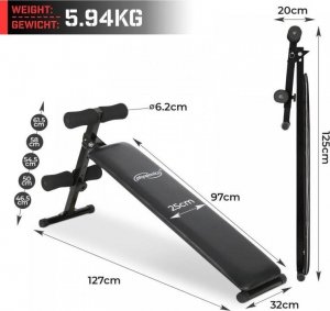 Physionics Ławka treningowa Pochylona, 127 x 32 x 61,5 cm 4