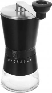 Młynek do kawy Orion Młynek do mielenia kawy ręczny z regulacją stalowy szklany 21 cm 6