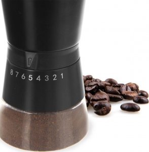 Młynek do kawy Orion Młynek do mielenia kawy ręczny z regulacją stalowy szklany 21 cm 7