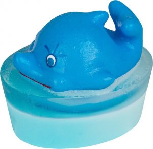 Organique ORGANIQUE Mydło glicerynowe z zabawką Delfin - niebieskie 80g 1