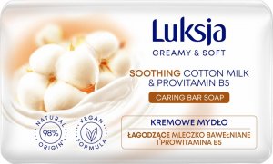 Sarantis Luksja Creamy & Soft Łagodzące Kremowe Mydło w kostce Mleczko Bawełniane & Prowitamina B5 90g 1