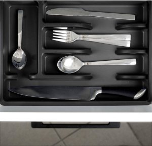 Vilde Organizer na sztućce przybory wkład do szuflady czarny 5 przegródek 36x25,5x6 cm 4