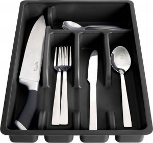 Vilde Organizer na sztućce przybory wkład do szuflady czarny 5 przegródek 36x25,5x6 cm 5