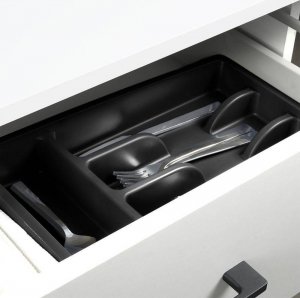 Vilde Organizer na sztućce przybory wkład do szuflady czarny 5 przegródek 36x25,5x6 cm 7