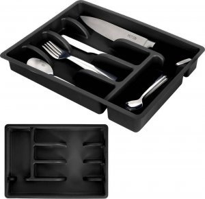 Vilde Organizer na sztućce przybory wkład do szuflady czarny 5 przegródek 36x25,5x6 cm 9