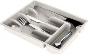 Vilde Organizer na sztućce przybory wkład do szuflady popielaty 5 przegródek 36x25,5x6 cm 1