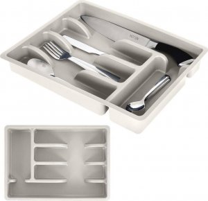 Vilde Organizer na sztućce przybory wkład do szuflady popielaty 5 przegródek 36x25,5x6 cm 9