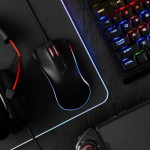 Podkładka Techonic Podkładka pod klawiaturę i mysz dla graczy 800x300x3mm / czarny / LED RGB 10 trybów (gaming) 4