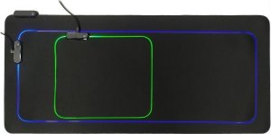Podkładka Techonic Podkładka pod klawiaturę i mysz dla graczy 800x300x3mm / czarny / LED RGB 10 trybów (gaming) 7