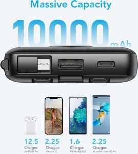 Powerbank Veger C10 10000mAh Czarny 11