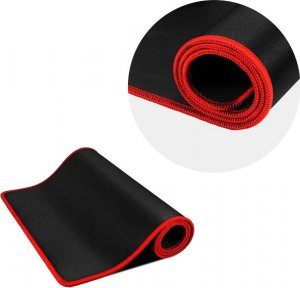 Podkładka Techonic Podkładka pod klawiaturę i mysz dla graczy 900x400x3mm / czarny / obszycie czerwone 6