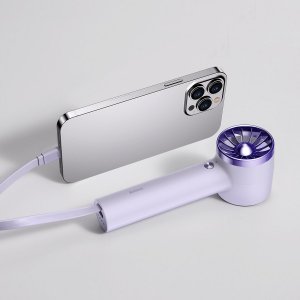 Wentylator Baseus Wiatrak Flyer Turbine power bank 4000mAh z kablem Lightning (ACFX010005) fioletowy 10