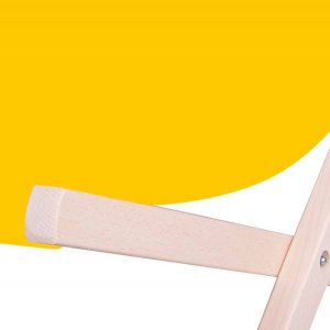 Springos Leżak ogrodowy składany, drewniany z żółtym materiałem UNIWERSALNY 11