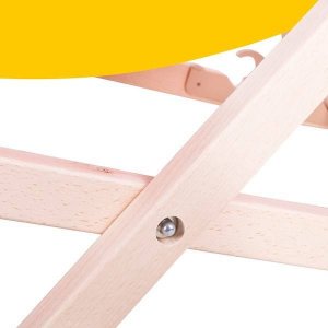 Springos Leżak ogrodowy składany, drewniany z żółtym materiałem UNIWERSALNY 10