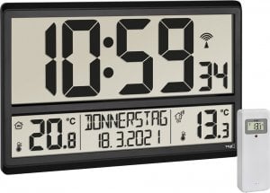 Radiobudzik TFA TFA 60.4521.01 XL Radio Clock with Indoor/Outdoor Temperature 1