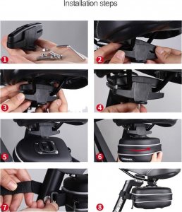 Techonic Torba rowerowa pod siodełko z zamkiem 1,2L SAHOO 13875-SA 8