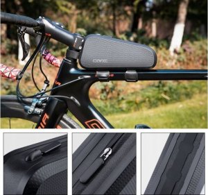 Sakwa Rowerowa Torba Na Rower Na Ramę Wodoodporna czarna 12