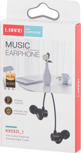 Słuchawki L-BRNO Słuchawki douszne przewodowe Type-c czarne 5