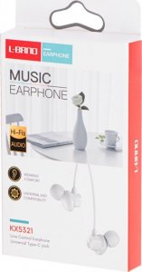 Słuchawki L-BRNO Słuchawki douszne przewodowe Type-c białe 5