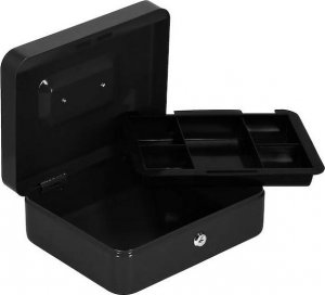 Springos Kasetka na pieniądze 30x24x9 cm metalowy sejf pudełko czarne UNIWERSALNY 7