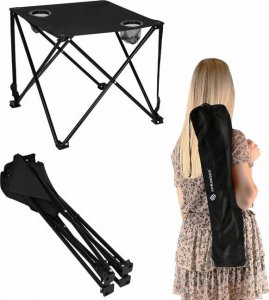 Springos Stolik kempingowy składany 46cm stół turystyczny czarny  UNIWERSALNY 13