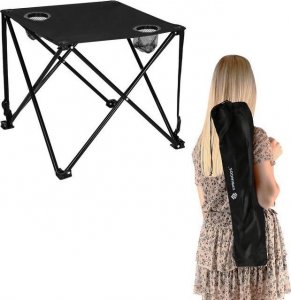 Springos Stolik kempingowy składany 46cm stół turystyczny czarny  UNIWERSALNY 2