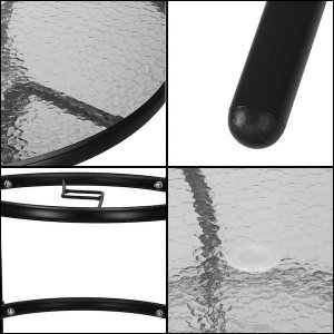 Springos Stół ogrodowy 90 cm okrągły czarny 9