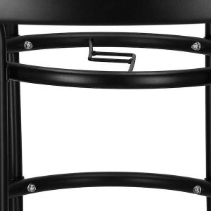 Springos Stół ogrodowy 90 cm okrągły czarny 10