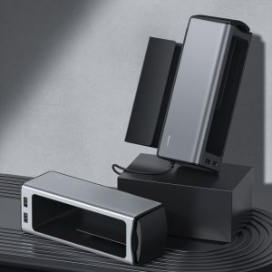 Baseus Organizer Samochodowy Baseus Uchwyt na kubek HUB 2x USB do ładowania srebrny 11