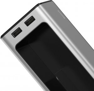 Baseus Organizer Samochodowy Baseus Uchwyt na kubek HUB 2x USB do ładowania srebrny 12