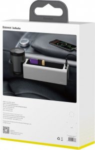 Baseus Organizer Samochodowy Baseus Uchwyt na kubek HUB 2x USB do ładowania srebrny 16