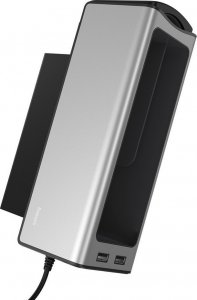 Baseus Organizer Samochodowy Baseus Uchwyt na kubek HUB 2x USB do ładowania srebrny 18