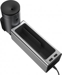 Baseus Organizer Samochodowy Baseus Uchwyt na kubek HUB 2x USB do ładowania srebrny 21