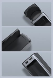 Baseus Organizer Samochodowy Baseus Uchwyt na kubek HUB 2x USB do ładowania srebrny 6