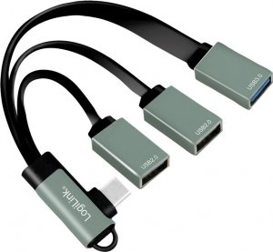 Adapter USB LogiLink LogiLink 3-portowy USB-C kątowy 1