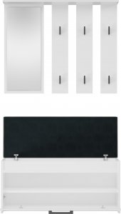 Topeshop GARDEROBA WIESZAK LUSTRO SZAFKA NA BUTY PARMA BIEL 2