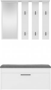 Topeshop GARDEROBA WIESZAK LUSTRO SZAFKA NA BUTY PARMA BIEL 3