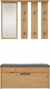 Topeshop GARDEROBA WIESZAK LUSTRO SZAFKA NA BUTY PARMA DĄB ARTISAN 3