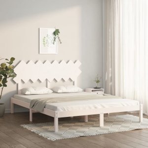 vidaXL vidaXL Rama łóżka, biała, 160 x 200 cm, lite drewno 1