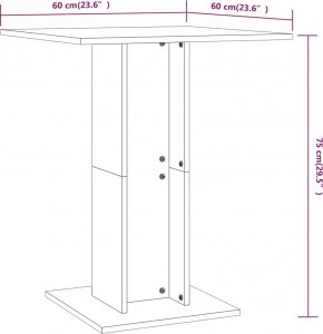 vidaXL vidaXL Stolik bistro, przydymiony dąb, 60x60x75 cm 6