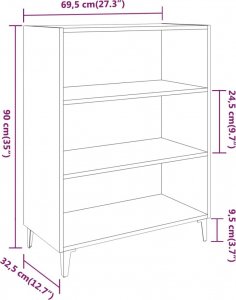 vidaXL Szafka, biała, 69,5x32,5x90 cm 7