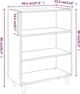 vidaXL vidaXL Szafka, dąb sonoma, 69,5x32,5x90 cm, materiał drewnopochodny 7
