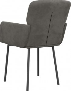 vidaXL vidaXL Krzesła stołowe, 2 szt., ciemnoszare, obite aksamitem 6