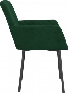vidaXL vidaXL Krzesła stołowe, 2 szt., ciemnozielone, obite aksamitem 5