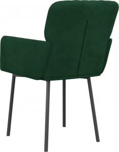 vidaXL vidaXL Krzesła stołowe, 2 szt., ciemnozielone, obite aksamitem 6