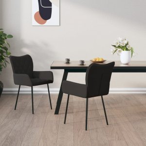 vidaXL vidaXL Krzesła stołowe, 2 szt., czarne, tapicerowane tkaniną 1