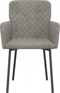 vidaXL vidaXL Krzesła stołowe, 2 szt., jasnoszare, obite aksamitem 4